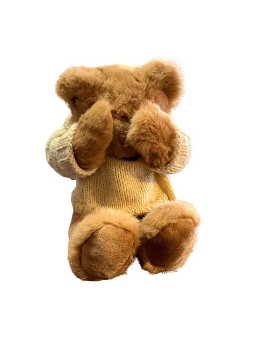 Vintage Mango Magnetic Peekaboo Teddy Bear Stuffed Animal Plush 15" w/ Sweater
